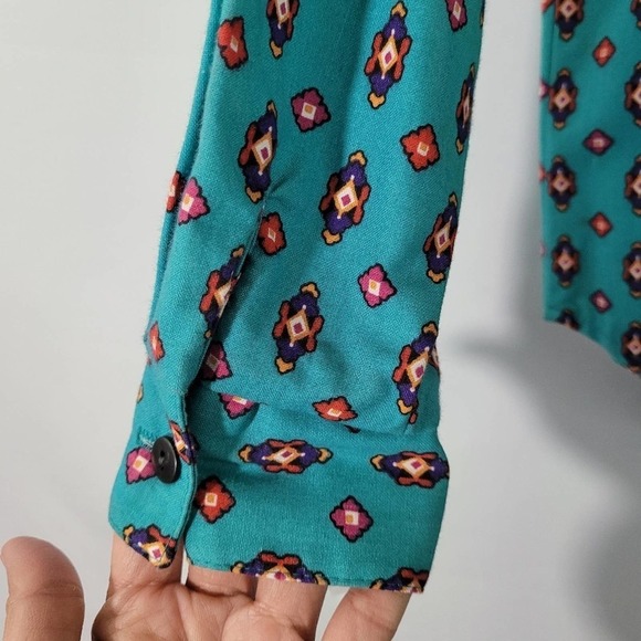 NEW VTG Circle T By Marilyn Lenox Blue Argyle Western Cowgirl Rodeo Top Sz M - Picture 10 of 12